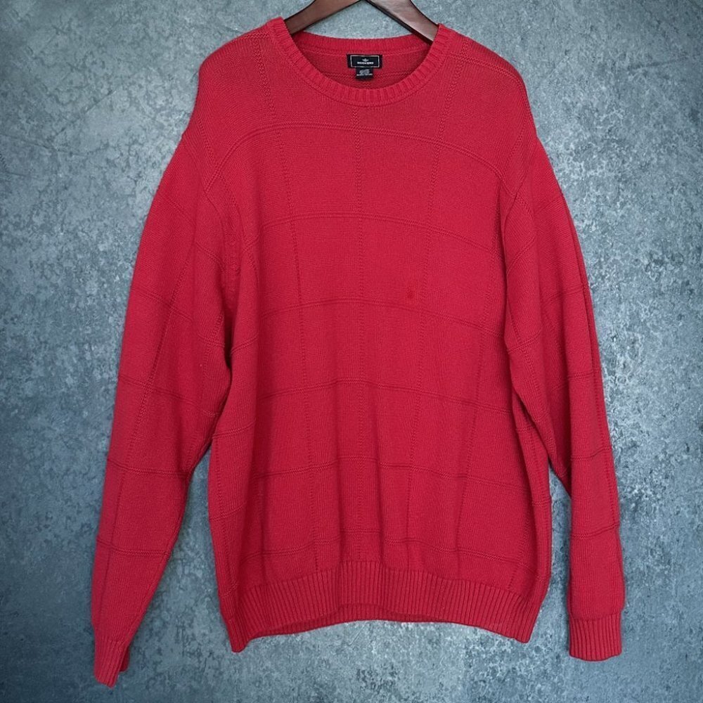Dockers Red Men's Pullover Sweater, 100% Cotton, Size 3X